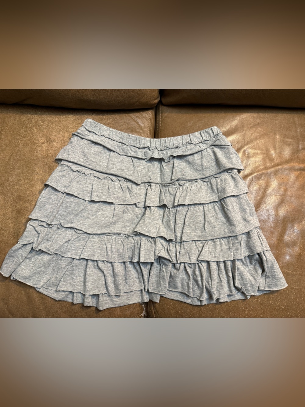 Old Navy Light Gray Tiered Ruffle Skirt